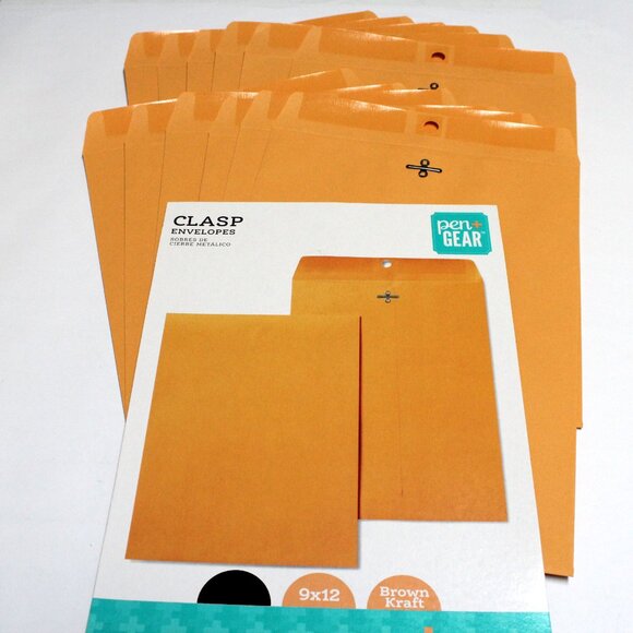 Brown Kraft Envelopes with Metal Clasps Lot or Bundle (34) Total - Picture 2 of 3